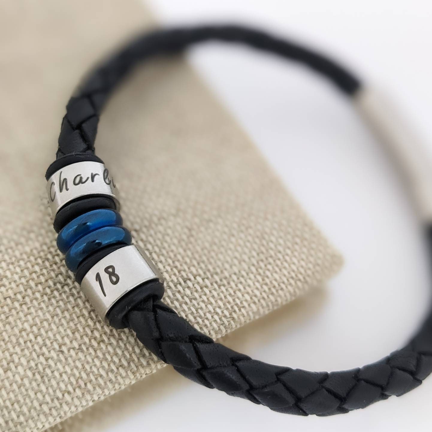 Bracelet Cuir Pour Fils – Gravure « Son » – Cadeau Anniversaire 18 Ans, Noël, Diplôme – Ajustable Magnétique - 9