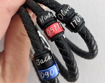 Christmas Gifts For Boys, Boys Leather Bracelet, Custom Engraved