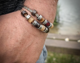 Personalized Paracord Bracelet, Engraved Stainless Steel Rings, Custom Initial Gift