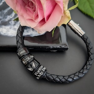 Bracelet de deuil, cadeau de famille, cadeau de deuil, fils en deuil, cadeau commémoratif, bracelet avec breloques, cadeau de deuil, ami en deuil