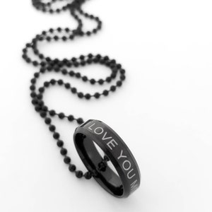 Black Chain Necklace, Personalised Necklace For Men, Mens Necklace Custom, Birthday Gift For Him, Fathers Day Gifts