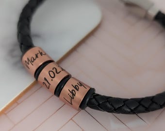 Copper Anniversary Gifts For Men, Mens Bracelet, Personalized Jewelry, 7th Anniversary, Copper Gift For Him