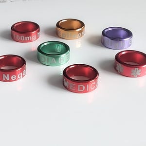 Anillos de alerta médica para pulseras