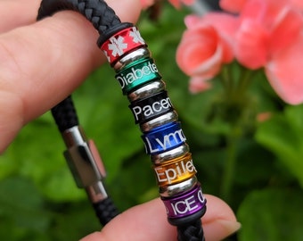 Pulseras de alerta médica para mujer, pulseras médicas personalizadas para mujer, pulseras de identificación médica grabadas para niñas, pulsera de alerta médica personalizada