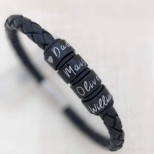 Los mejores regalos para él, regalo de cumpleaños para un hombre, pulsera de cuero personalizada, regalo personalizado para hombres, regalo personalizado para papá e hijo, regalo para papá