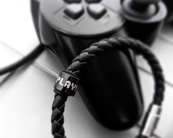 Gamer Leather Bracelet, Birthday Gifts For Boys, Unique Gifts For Him, Boyfriend Gift