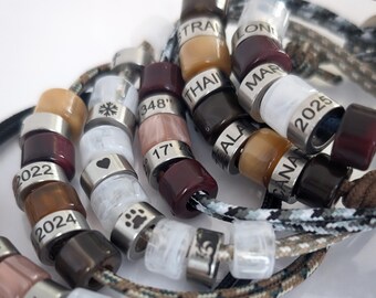 Personalized Engraved Ring Bracelet, Paracord Travel Keepsake