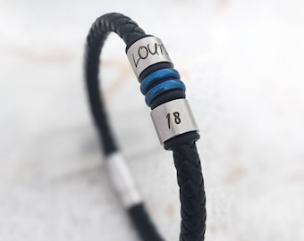 Birthday gifts for him, 18th birthday gift boy, gift for him, leather gift, best friend gifts, personalised gift, leather bracelet men