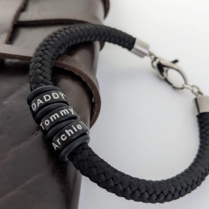 Mens Custom Bracelet, Gits For Dad, Anniversary Gifts For Him, Mens Engraved Bracelet