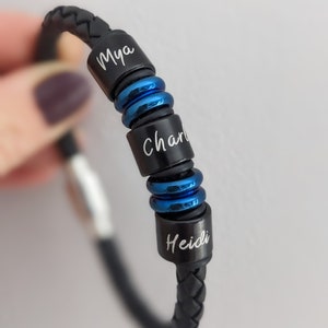 Personalisiertes Herren Lederarmband, Geburtstagsgeschenke für Papa, Herrengeschenk, Jubiläumsgeschenke, Herrenarmband, Geschenke für Ehemann