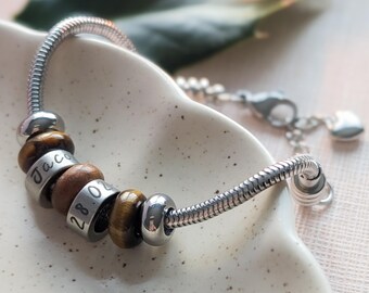 Engraved Name Bracelet For Her – Custom Gemstone Jewellery, Perfect Personalised Gift For Women, Christmas Gift For Her