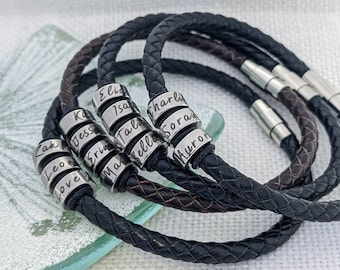 Steel Anniversary Gifts For Men, Mens Bracelet, Personalized Jewelry, 11th Anniversary, Steel Gift For Him