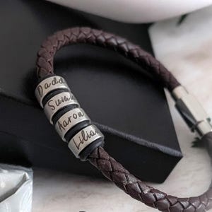 Mens Bracelet, Personalized Fathers Day Gifts , Leather Bracelets For Men, Husband Birthday Gift, Anniversary Gift For Him, Gifts For Dad