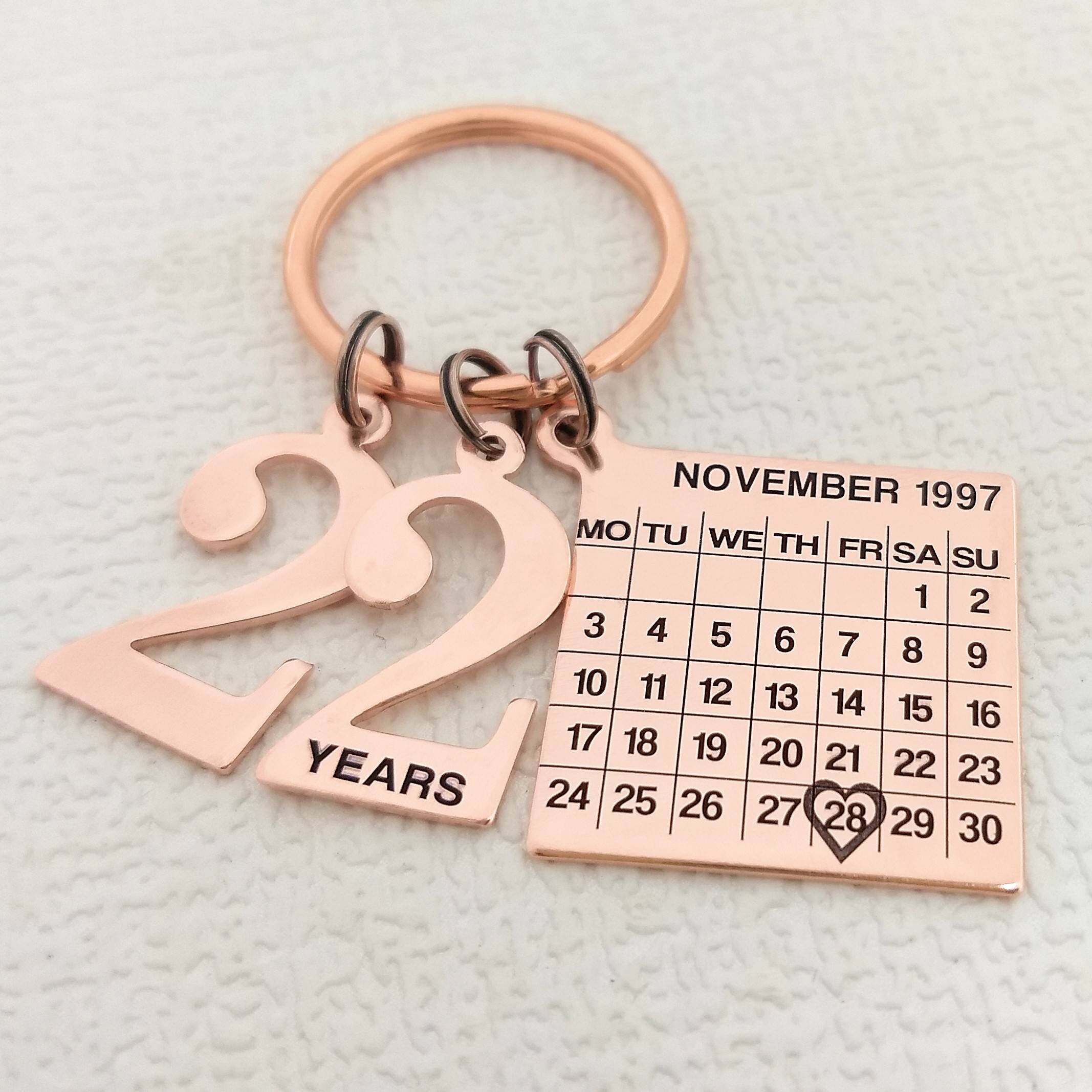 22nd Wedding Anniversary Gifts 22nd wedding anniversary t personalized keychain any