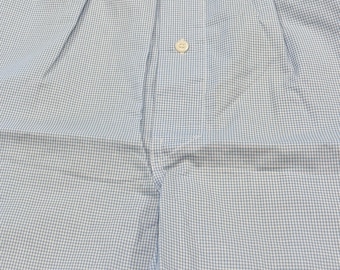 Men’s Blue Gingham Cotton Boxer Shorts • Personalized Embroidered Boxers • Groom Gift • Wedding Morning Gift