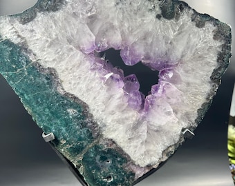 Large Amethyst Geode Slice with Natural Crystal Formation
