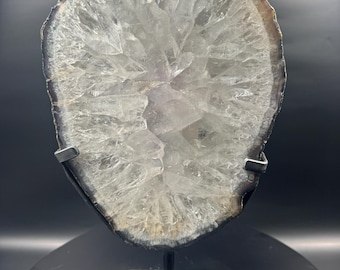 Agate Geode Slice on Metal Stand