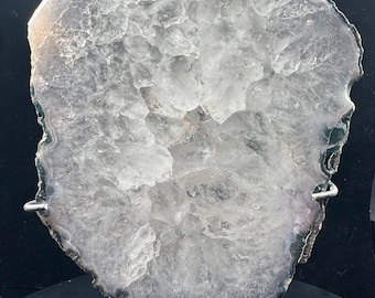 Agate Geode Slice on Metal Stand