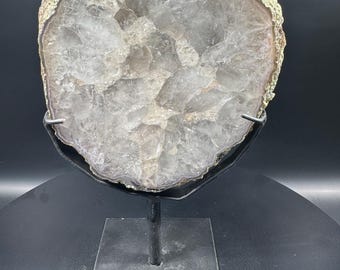 Agate Geode Slice on Metal Stand