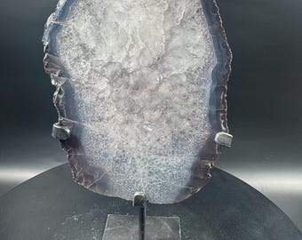 Agate Geode Slice on Metal Stand