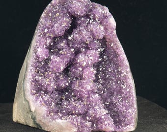 Brazilian Rainbow Amethyst Cut Base: Purple Crystal Flower Formations, Home Decor