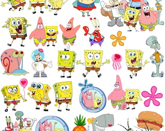 Paquete de imágenes PNG de Bob Esponja, Bob Esponja PNG, Patricio PNG, imágenes prediseñadas de Bob Esponja, Bob Esponja Pantalones Cuadrados, Bob Esponja para Cricut, descarga instantánea