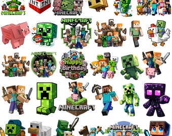 Gaming Birthday PNG Bundle, Pixel Game Party Sublimation Designs, Gamer Clipart PNG SVG Bundle Pack, Transparent Files Digital Download