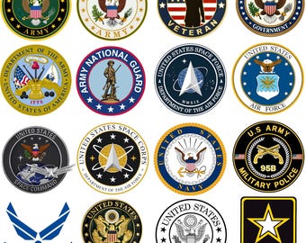 US Military Logos Bundle | Logos SVG, PNG | Military Emblems for Laser Cutting, Engraving, Printing, Veteran Gifts, Cricut & Glow forge