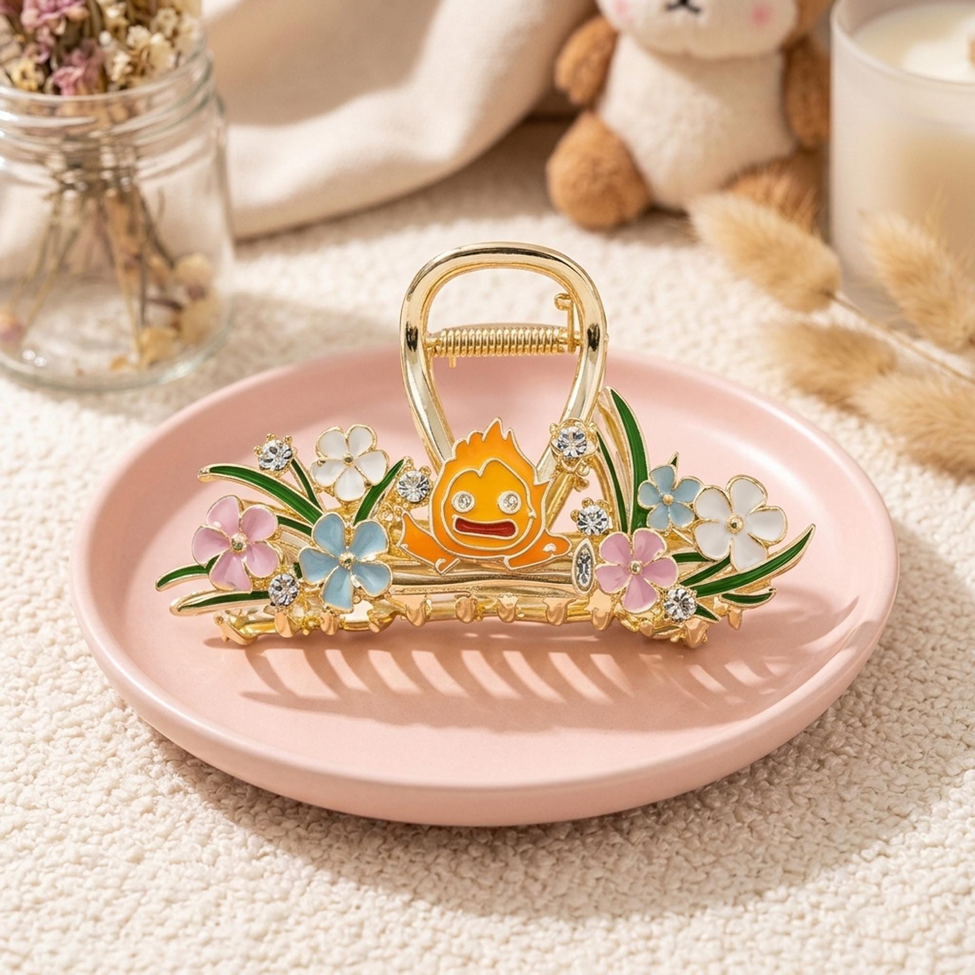 ジブリ♡4ママ さま　vintage ビーズ 花モチーフ　バレッタ Ghibli hair clip - Etsy 日本