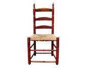 Antique Rare New England Early American 18th Century 1700 39 s Chair Ladder Slat Back Authentic Primitive American French Country Farmhouse