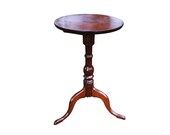 Antique 18th Century Tea Table Cherry Federal Candle Stand Colonial Queen Anne Snake Feet Iron Spider Vintage English French Country Decor