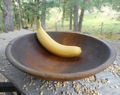 Antique Farmhouse 1880s Kitchen Country Primitive Wooden Ware Dough Bowl Vintage Wood Trencher Treen French Country Fruit Serving Bowl