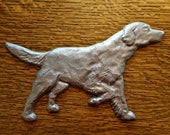 Industrial Rustic Cast Aluminium Hunting Setter Dog Plaque Whole Body Ornamental Salvage Decor