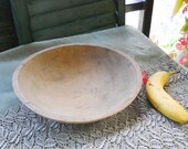 Antique Farmhouse 1880s Kitchen Country Primitive Wooden Ware Dough Bowl Vintage Wood Trencher Treen French Country Fruit Serving Bowl