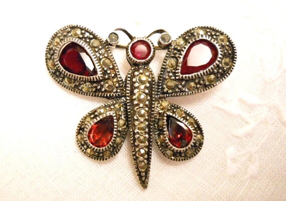 Vintage 1930s Art Deco Figural Butterfly Brooch 9… - image 4