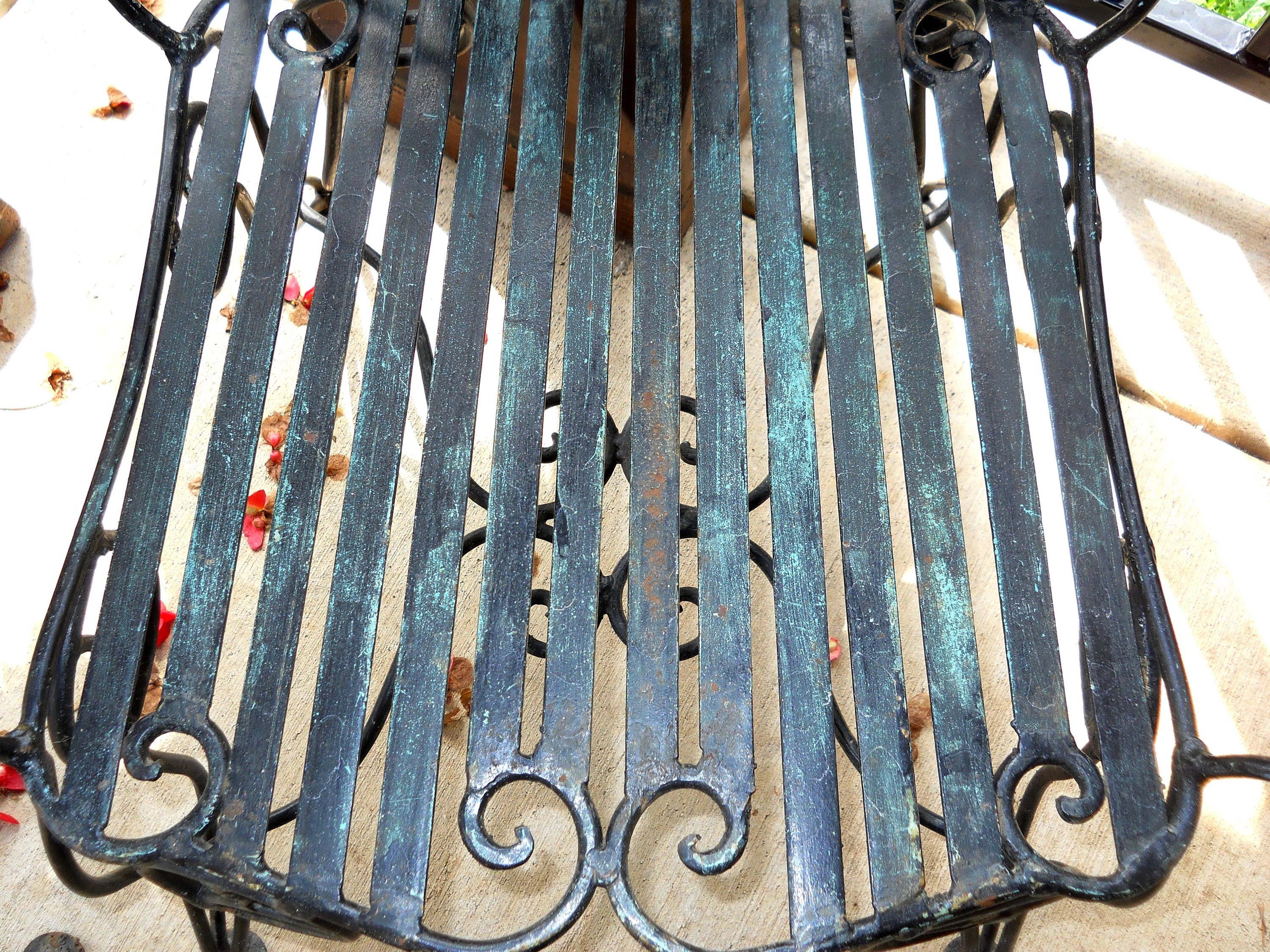 Iron Patio Chair Garden Set Vintage Rare Art Nouveau Iron Patio Chair Garden Set Vintage Rare Art Nouveau