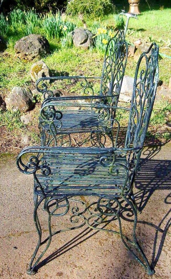 Silla vintage de jardín hierro tamaño pequeño la victoriana