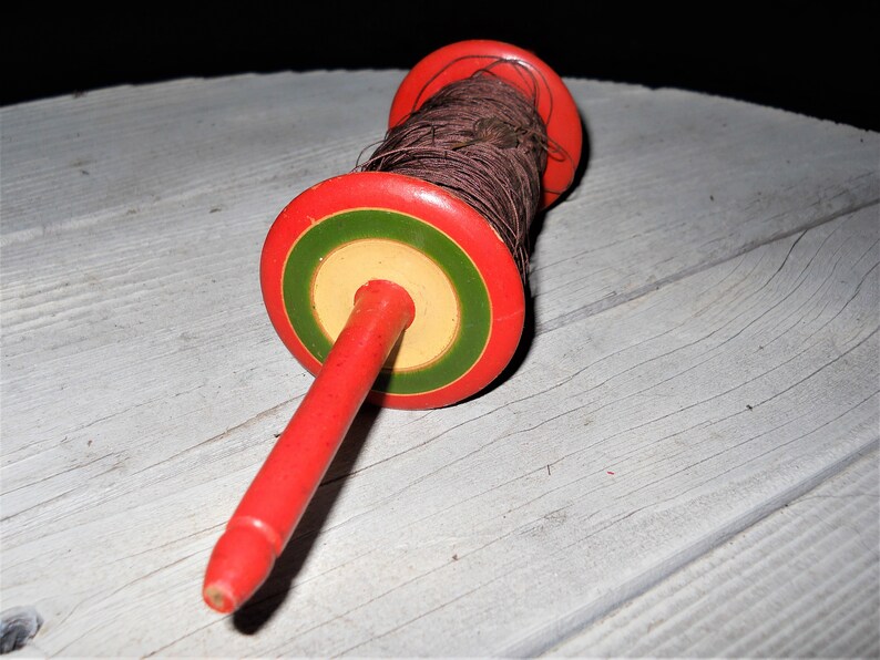 Antique Painted Wood Kite Flying String Spool Holder Childrens Etsy
