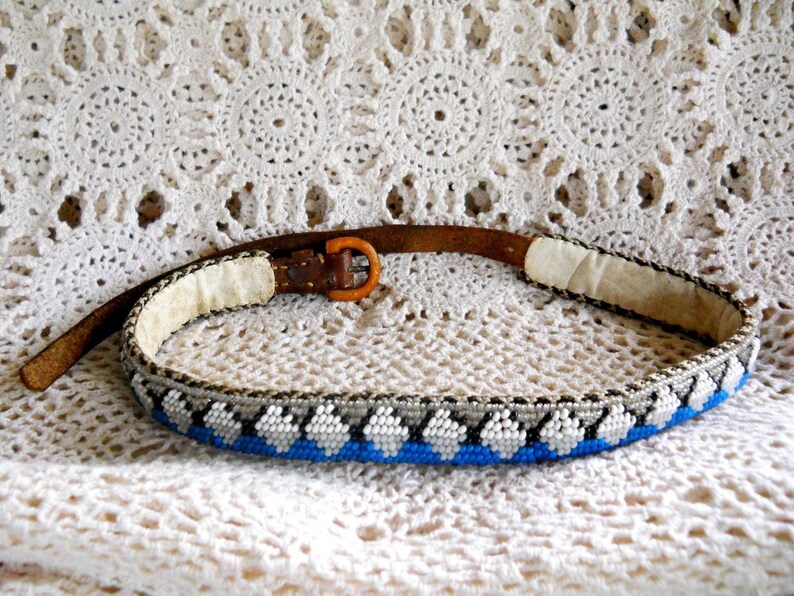 Antique Native American Beaded Dog Collar Belt or Hat Band Etsy