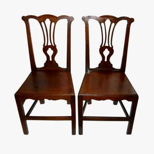 Rare 1760s English Federal Period Chippendale Hearth Hall Plank Chairs Antique Equestrian Authentic 18th C Georgian Carved Library Chair