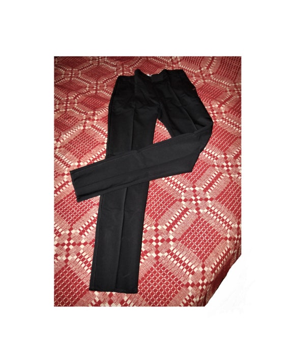 Paul Smith, Designer Paul Smith Italian Black WOOL Skinny Pants NOS Italy Gabardine Couture Pocket Pearls Size 4 - 6 Eur 40 Trousers Pants