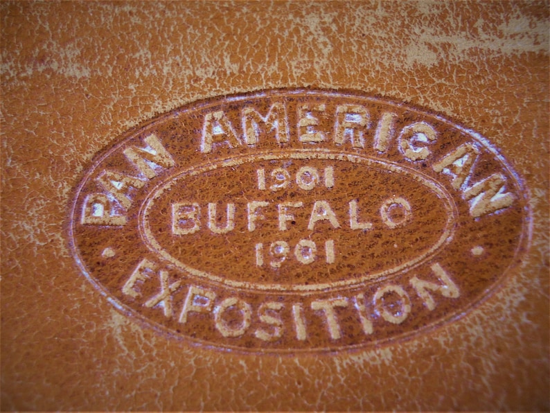 Rare Small 4 1/2 " Antique 1901 Pan American Buffalo Exposition Tooled ...