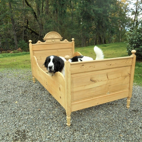 Antique 1880-1910 English Cottage Swedish Pine Bed French Country