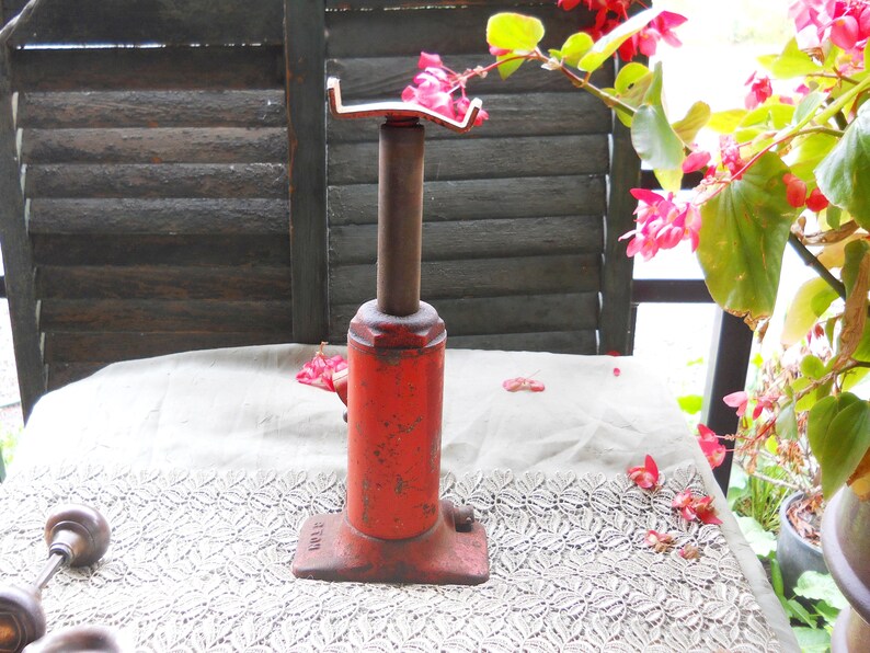 Antique 3 Ton Floor Jack Working Vintage Tool Rare Primitive Etsy