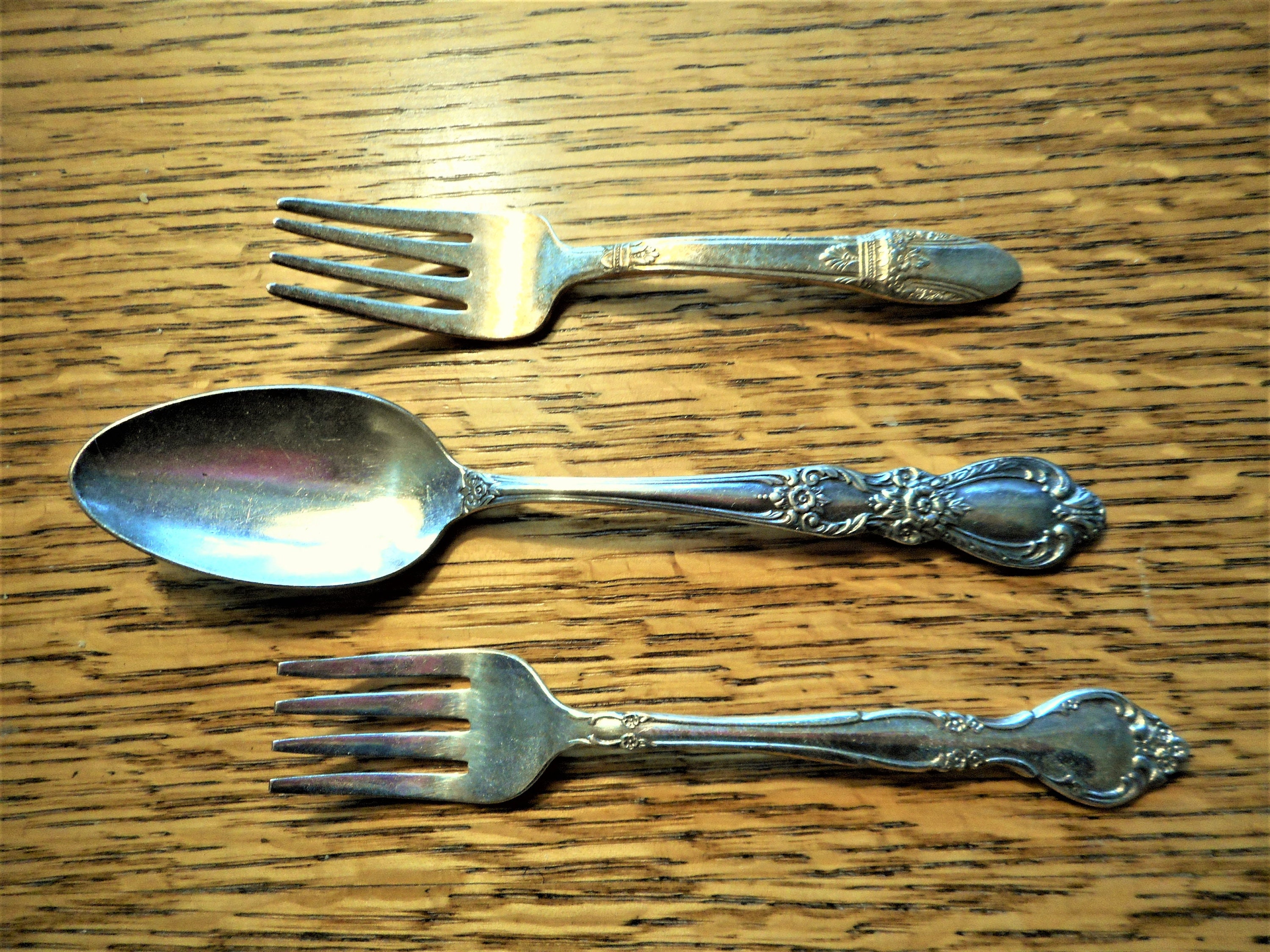 Antique Small Silver Plate Children's Fork Spoon Rogers & Bros