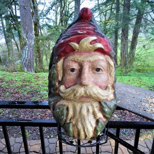 Victorian Antique Early 1900 - 50s Paper Mache German Belsinkle Santa Claus Rustic Mantle Country Christmas Holiday French Cottage Farmhouse