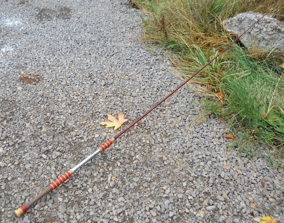 Vintage 1940s Fishing Rod Wood Red Striped Primitive Farmhouse Industrial  Cabin Lodge Outdoors Man Cave Decor Mid Century Rustic -  Sweden