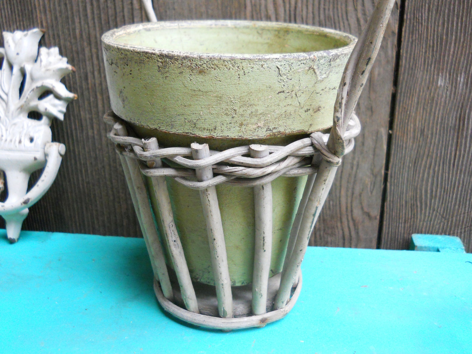Split Reed Basket Victorian Rare Funeral Split Reed Basket Flower Pot Vintage 1910 ...