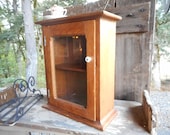 Antique Pine Rustic French Country Farmhouse Apothecary Spice Cupboard Medicine Cabinet Victorian French Cottage Rare Primitive Wall Display