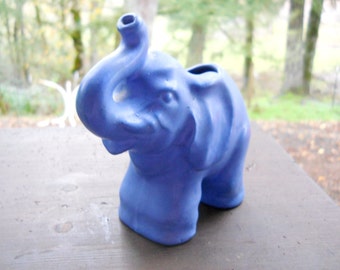 French Blue Rosemeade Rare North Dakota Studio Pottery Matt Matte Elephant Pottery Planter Vintage 1930s Country Victorian Farmhouse Cottage